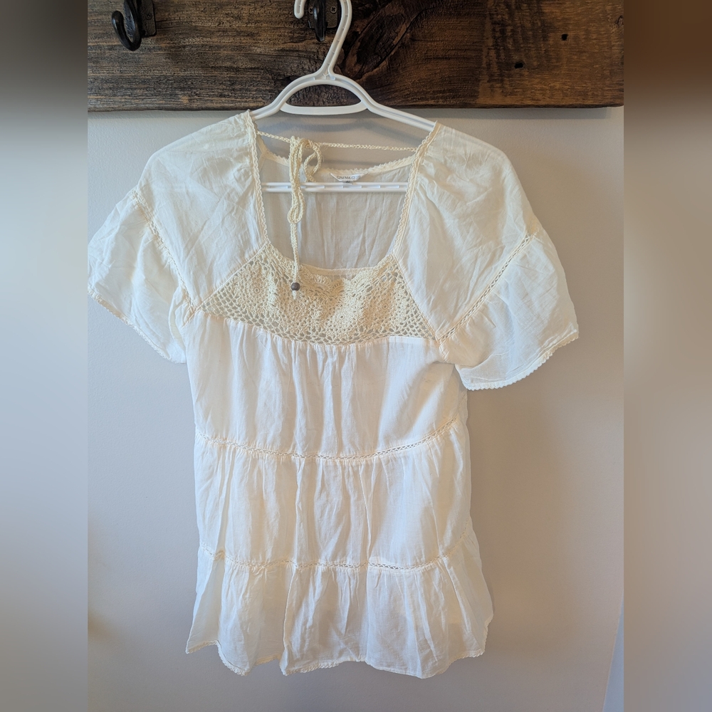 Vintage 100% Cinema Club Cotton Babydoll Top
